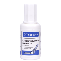 Корректор жидкий OfficeSpace - 20 мл - Водная основа - С кисточкой