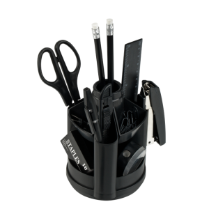 Набор настольный пластиковый OfficeSpace Минидеск - 11 предметов - Черный