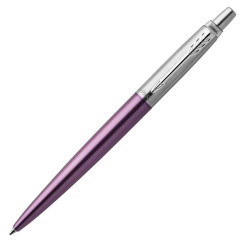 Ручка подарочная автоматическая - Parker Jotter Victoria Violet - Фиолетовый металлик - Синяя
