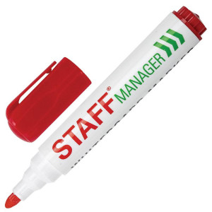 Маркер для доски Staff Manager - Стираемый - Красный