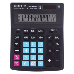 Калькулятор настольный Staff Plus STF-333 - 12 разрядов - Черно-синий