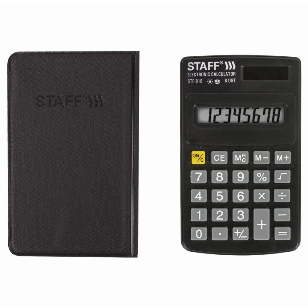 Калькулятор карманный Staff STF-818 - 8 разрядов - Чёрный Калькулятор карманный Staff STF-818 - 8 разрядов - Чёрный