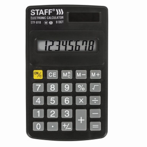 Калькулятор карманный Staff STF-818 - 8 разрядов - Чёрный
