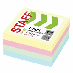 Липкий блок для заметок Staff - 76*76 мм - 400 листов - 4 цвета