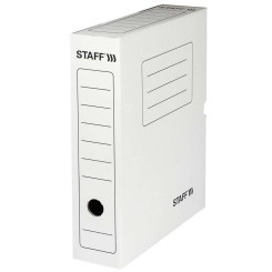 Короб архивный картонный Staff с клапаном - 75 мм