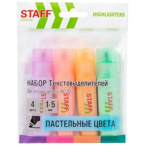 Набор текстовых маркеров Staff Everyday HL-707 - 1-5 мм - 4 цвета
