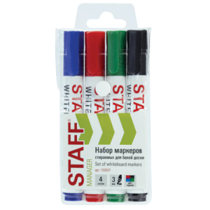 Набор маркеров Staff Manager для белых досок - 3 мм - 4 цвета
