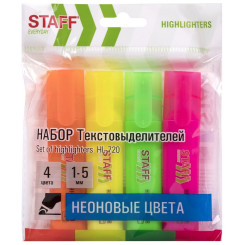 Маркер текстовый Staff Everyday HL-720 - 1-5 мм - 4 цвета Маркер текстовый Staff Everyday HL-720 - 1-5 мм - 4 цвета