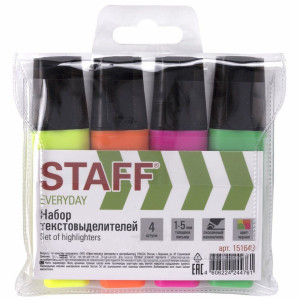 Набор текстовых маркеров Staff Everyday HL-638 - 1-5 мм - 4 цвета