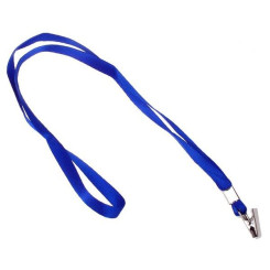 Шнурок для бейджа с клипсой DeVente - 45 см - Синий