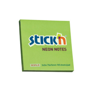 Липкий блок Stick'n ECO - 76*76 мм - 100 листов - Зеленый