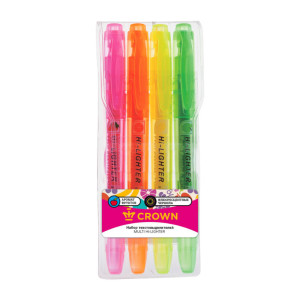 Набор текстовых маркеров Crown Multi Hi-Lighter Aroma - 4 цвета - 1-4 мм