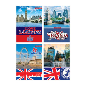 Тетрадь BG Great Britain - А5 - 100 листов - На спирали - Клетка