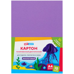 Цветной картон ArtSpace - А4 - 10 листов - Фиолетовый