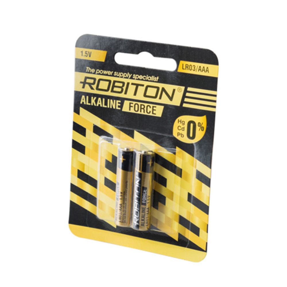 Батарейка алкалиновая Robiton LR03 - ААА - 1,5 V - 2 штуки Батарейка алкалиновая Robiton LR03 - ААА - 1,5 V - 2 штуки