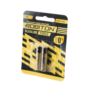 Батарейка алкалиновая Robiton LR03 - ААА - 1,5 V - 2 штуки