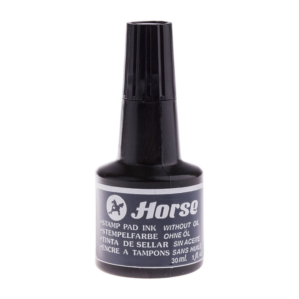 Краска штемпельная Horse - 30 мл - Черная Краска штемпельная Horse - 30 мл - Черная