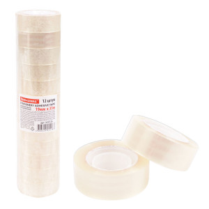 Скотч канцелярский Brauberg - 19 мм - 33 м - Прозрачный