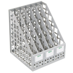 Лоток для бумаг вертикальный Стамм - сборный - 6 отделения - Серый Лоток для бумаг вертикальный Стамм - сборный - 6 отделения - Серый