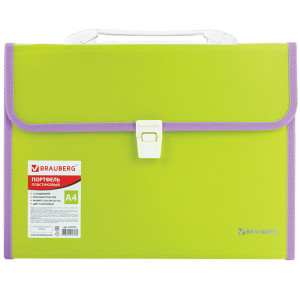 Папка-портфель Brauberg Joy - Пластик - 13 отделений - Салатовый