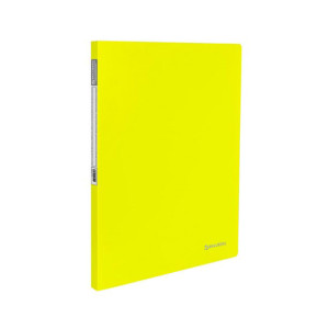 Папка пластиковая Brauberg Neon - А4 - C пружинным скоросшивателем - Желтая