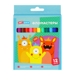 Фломастеры ArtSpace Монстрики - 12 цветов - Смываемые