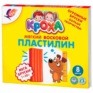 Пластилин восковой Луч Кроха - 8 цветов - 240 г