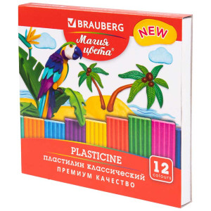 Пластилин Brauberg Магия цвета - 12 цветов - 240 г