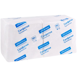 Салфетки бумажные OfficeClean Professional - 33*33 см - Белые - 200 шт