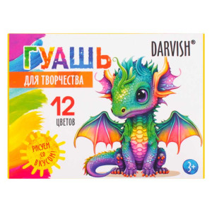 Гуашь Darvish Дракончик -12 цветов - 240 мл