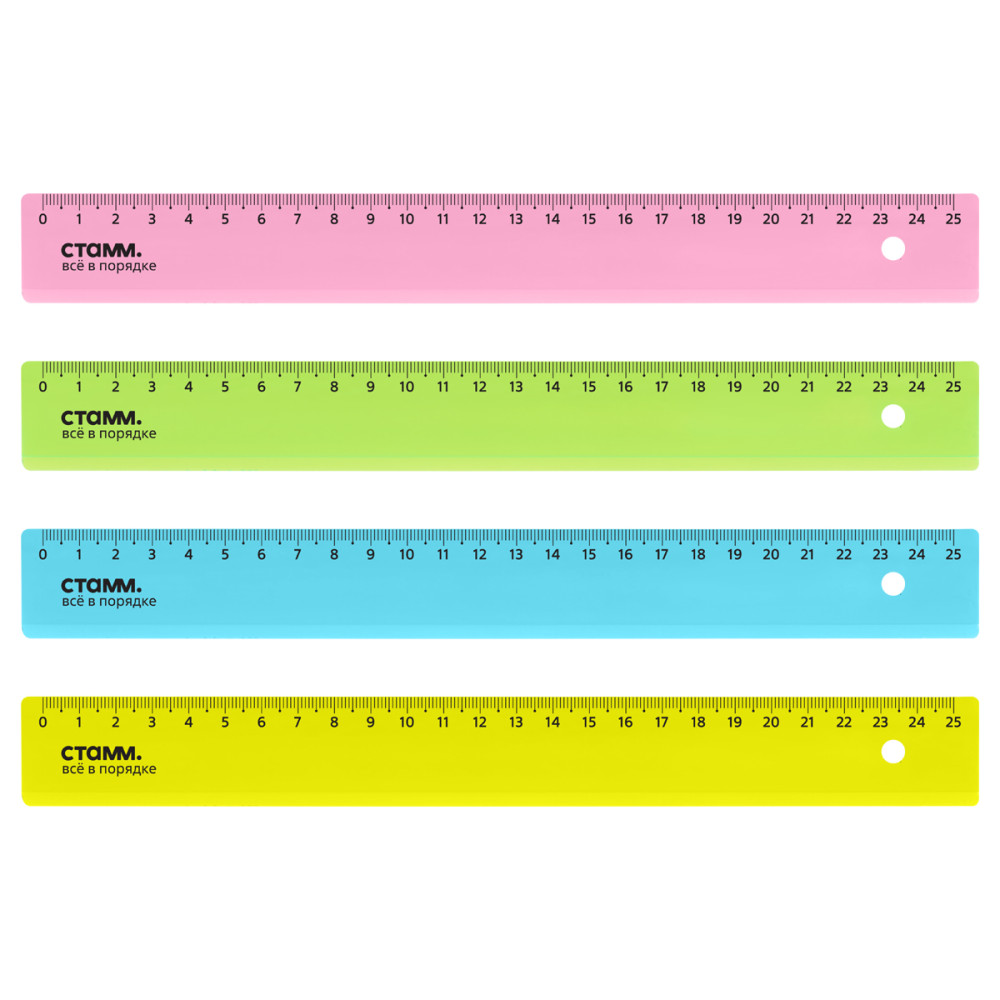 Линейка флуоресцентная Стамм - 25 см - Пластик - Ассорти Линейка флуоресцентная Стамм - 25 см - Пластик - Ассорти