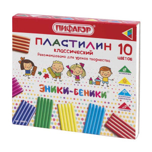 Пластилин Пифагор Эники-Беники - 10 цветов - 200 г