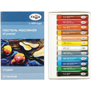 Пастель масляная Гамма Студия - 12 шт
