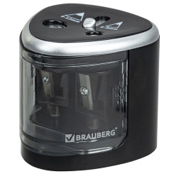 Точилка электрическая Brauberg Dual - 2 отверстия - С контейнером