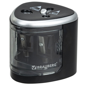 Точилка электрическая Brauberg Dual - 2 отверстия - С контейнером