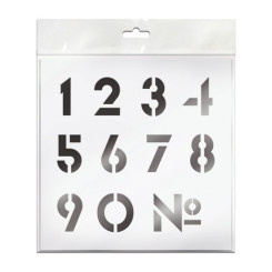 Трафарет Unibob Цифры - Пластик - 20*20 см Трафарет Unibob Цифры - Пластик - 20*20 см
