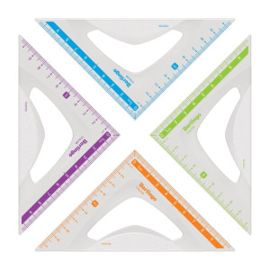 Угольник Berlingo Color - 10 см - Пластиковый - Цветной