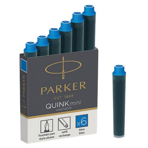 Картриджи чернильные Parker мини Cartridge Quink - Синие - 6 шт