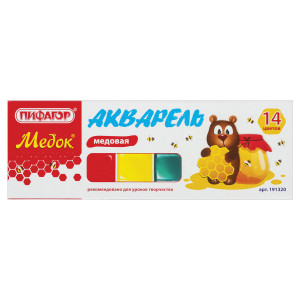 Акварель Пифагор Медок - 14 цветов - Без кисти