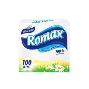 Салфетки бумажные Romax - 100 шт - Белые