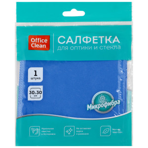 Салфетка OfficeClean Стандарт из микрофибры - 30*30 см - Для стекла