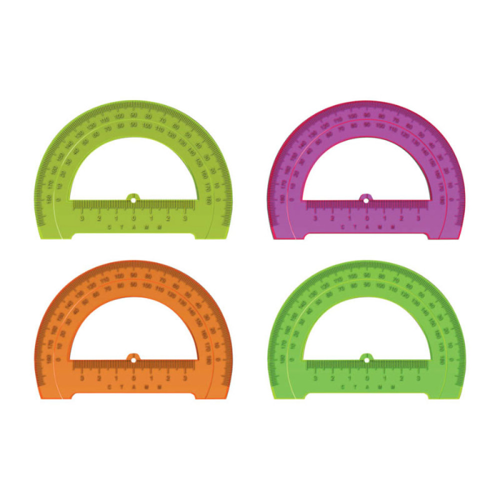 Транспортир пластиковый Стамм - 12 см - Прозрачный Транспортир пластиковый Стамм - 12 см - Прозрачный