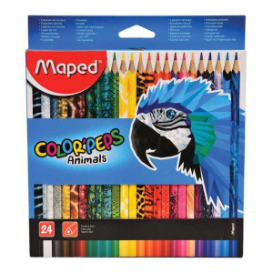 Набор цветных карандашей Maped Color'Peps Animals - 24 цвета - Трехгранные