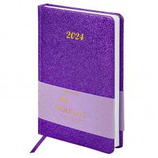 Ежедневник датированный Brauberg Sparkle - А5 - 168 листов - Фиолетовый