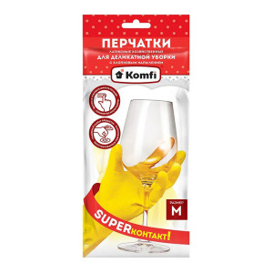 Перчатки хозяйственные латексные Komfi - М размер