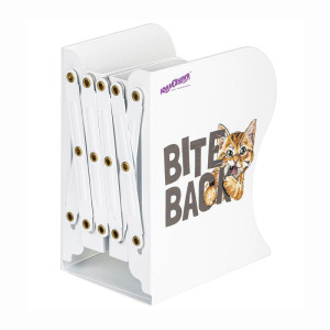 Подставка-держатель для книг Юнландия Bite Back - 10-50 см - Раздвижная - Белая