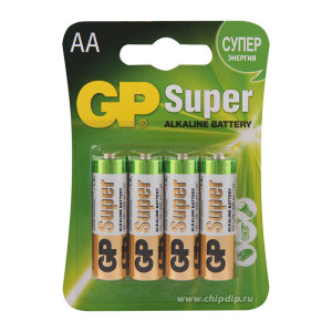 Батарейка алкалиновая GP Super - LR6 - АА - 4 штуки