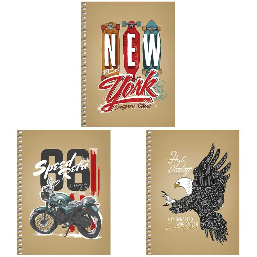 Тетрадь Школярик на спирали - Крафт-обложка - В6 - 120 листов - Клетка Тетрадь Школярик на спирали - Крафт-обложка - В6 - 120 листов - Клетка