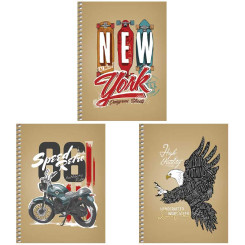 Тетрадь Школярик на спирали - Крафт-обложка - В6 - 120 листов - Клетка Тетрадь Школярик на спирали - Крафт-обложка - В6 - 120 листов - Клетка