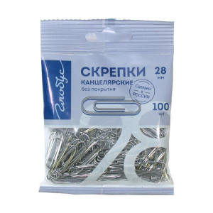 Скрепки Глобус - оцинкованные - 28 мм - 100 шт